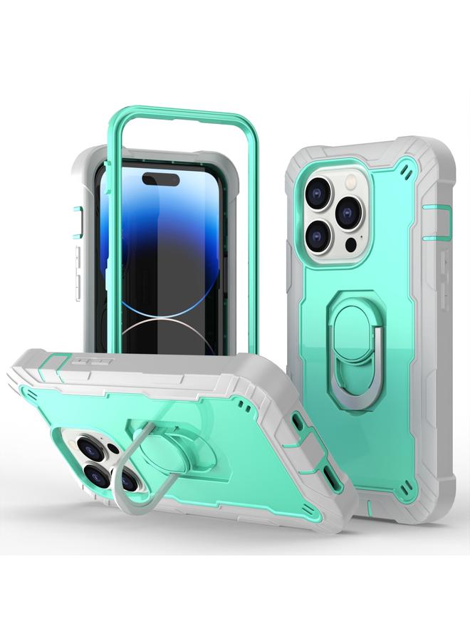 S-TOP Case For iPhone 14 Pro Two-color Ring Holder Phone Case - Image 1