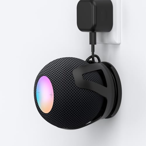 HomeMount Homepod Mini Mount - Wall Mount with Cable Management for Space Saving & Secure Placement - Black - Image 1