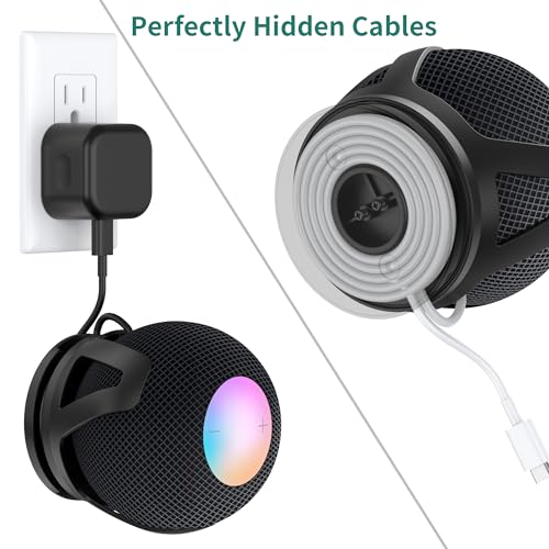 HomeMount Homepod Mini Mount - Wall Mount with Cable Management for Space Saving & Secure Placement - Black - Image 4