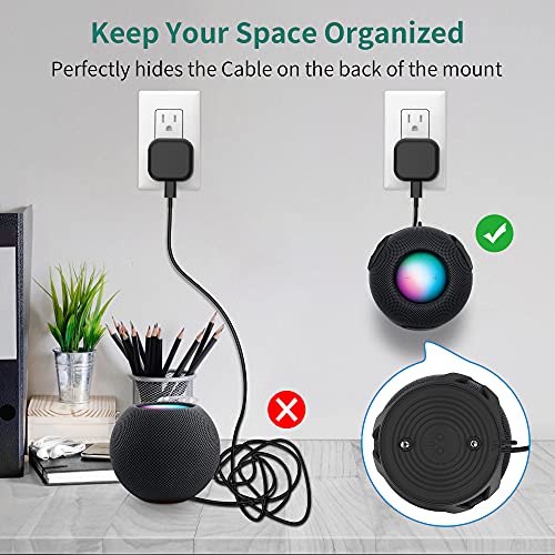 HomeMount Homepod Mini Mount - Wall Mount with Cable Management for Space Saving & Secure Placement - Black - Image 3