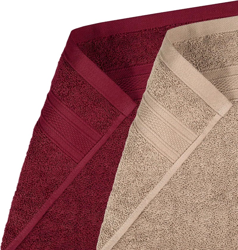 MYTRIDENT Soft Comfort Air Rich Towel 100% Cotton Hand Towel for Daily use, 500 GSM Highly Absorbent Towels for Men/Women, 4Pc Hand Towel Set (41 cm X 66 cm), Acorn and Wine red - Image 5