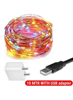 MANSAA MANSAA USB LED String Light 10 Meter 100 LEDs Multicolor with USB Adaptor Home Decor LED Light  - Image 2