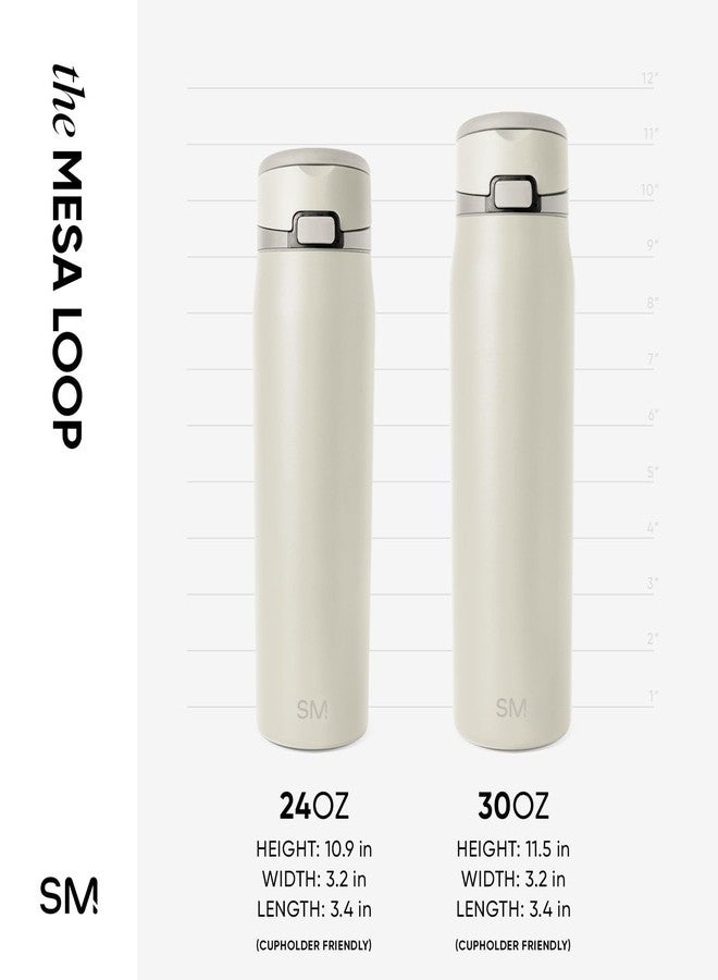 Simple Modern Mesa Loop Water Bottle with Straw | 30oz Cup Holder Friendly Insulated Stainless Steel Bottles for Travel, Sports and School | Cashew - Image 3