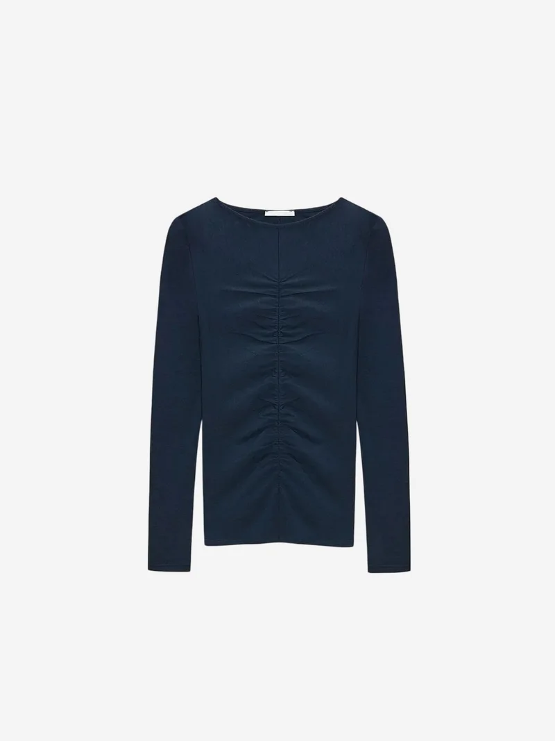 ديلفين DILVIN Slim Fit Boat Neck Long Sleeve Blouse