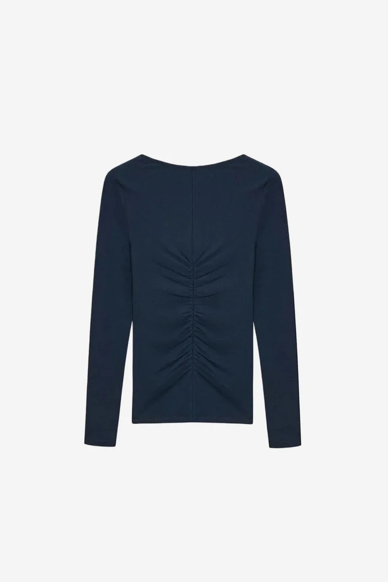 Dilvin Black DILVIN Slim Fit Boat Neck Long Sleeve Blouse for Women | Best Price UAE