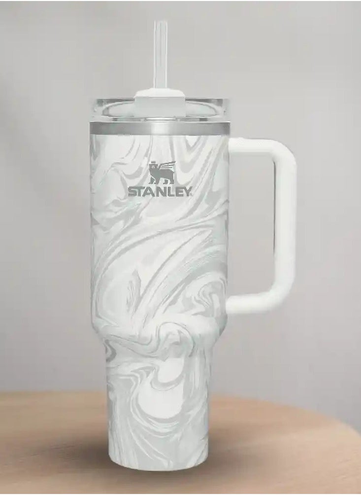 Stanley - 2-Pack Quencher H2.0 FlowState 40oz Stainless Steel Vacuum Insulated Tumbler with Lid & Straw – Rose Quartz & Swirl, Leak-Resistant Double-Walled Design, Keeps Drinks Hot for 7 Hours & Cold for 24 Hours, Ideal for On-the-Go Hydration, Travel & Workouts - Image 1