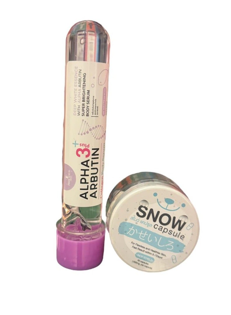 سيروم الجسم بالكولاجين ألفا أربوتين وكبسولة الثلج