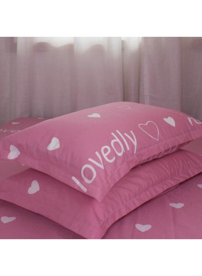 Large Pillowcase Cotton 100 Cotton Pair Pack 48cm X 74cm Large Size 50x 80 Small Size 35x 55 Pillowcase Span-Color:Pair Of Lotus Root Color Thousand Heart Red Pillowcases-Specifications:30cmX50cm  - Image 1