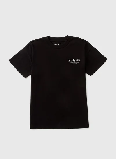 Matalan Boys Black Authentic T-Shirt