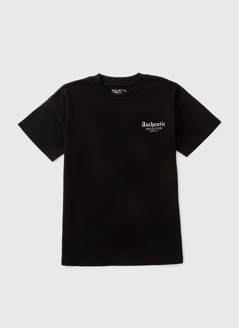 Matalan Boys Black Authentic T-Shirt