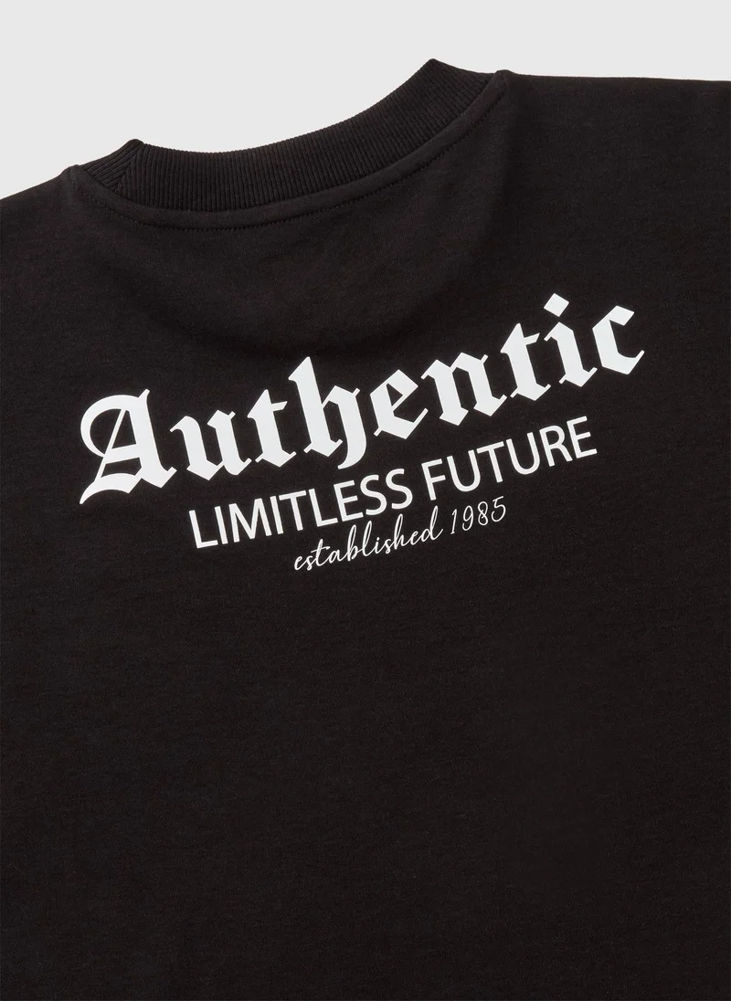 Matalan Boys Black Authentic T-Shirt