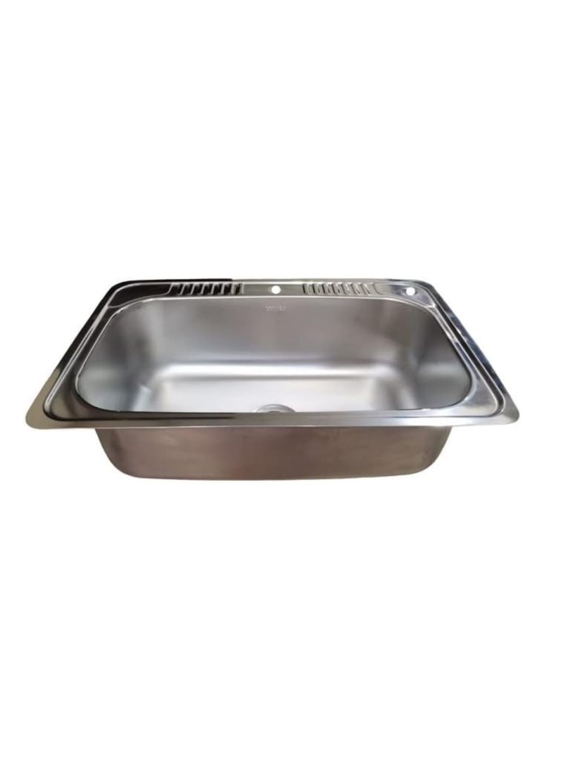 Shams Stainless steel sink, size 80 x 50 cm, including mixer, drainer and cup washer - Image 2