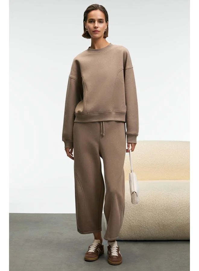 GRIMELANGE YUVESSA Women's Oversize Drawstring Double-Pocket Balloon Vizon Sweatpants.