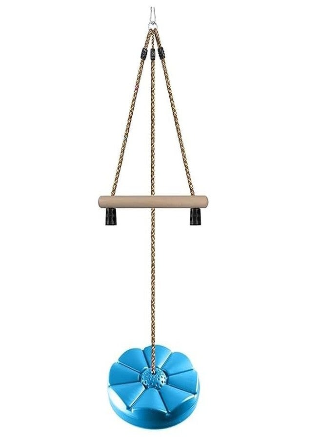 CHARMING TREASURES Monkey Bar Swing for Kids, Disc Swing for Kids, Swing Set Accessories, Tree Swing for Backyard, 7FT Height Adjustable Playground Accessories for Boys Girls Blue - Image 1