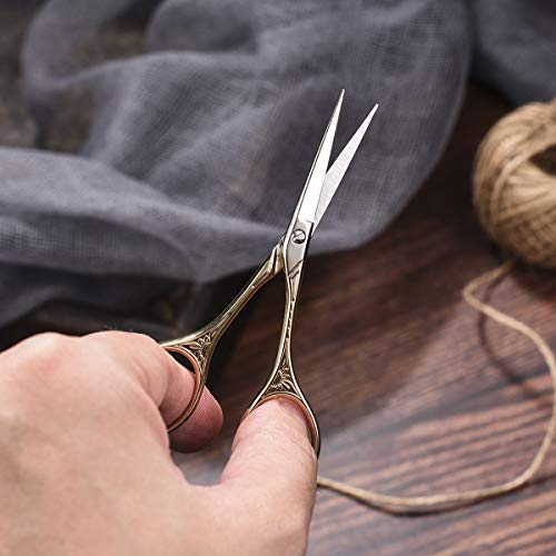 HITOPTY Small Embroidery Scissors, 3.9in Stainless Steel Sharp Craft Shears for Sewing, Art Work, Threading, Needlework Small Projects - Image 5