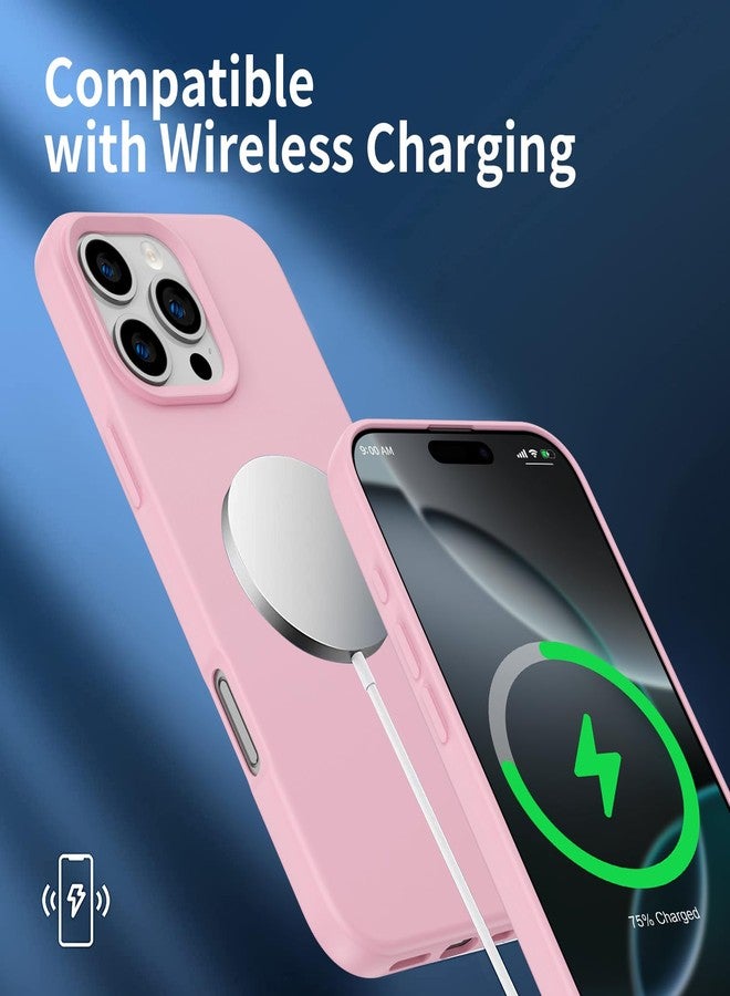Amytor جراب Amytor مصمم خصيصًا لهاتف iPhone 16 Pro، جراب سيليكون فائق النحافة ومقاوم للصدمات مع بطانة ناعمة من الألياف الدقيقة المضادة للخدش، [حماية معززة للكاميرا] جراب هاتف لهاتف 16 Pro، (وردي) - Image 3
