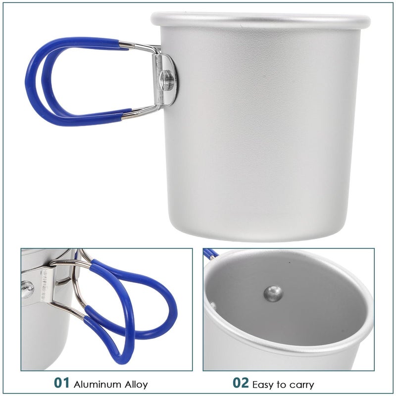 Foldable Aluminum Alloy Camping Mug Portable Reusable Outdoor Cup Blue - Image 4