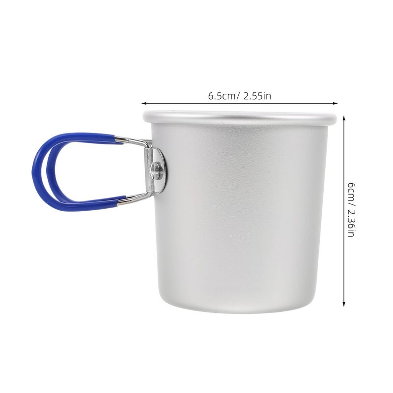 Foldable Aluminum Alloy Camping Mug Portable Reusable Outdoor Cup Blue - Image 3