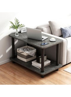 AUTOYSUR Coffee table,Tea Table,End Table 60x30x53cm,Wood Sofa Table,Modern Minimalist Bedside Table with Storage Shelf,Rounded Corners,Coffee Table for Small Space,Bedroom, Living Room,Balcony (Black)  - Image 1