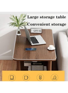 AUTOYSUR Coffee table,Tea Table,End Table 60x30x53cm,Wood Sofa Table,Modern Minimalist Bedside Table with Storage Shelf,Rounded Corners,Coffee Table for Small Space,Bedroom, Living Room,Balcony (Black)  - Image 3