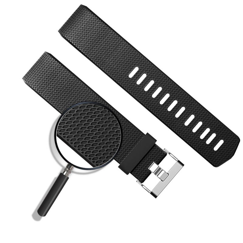 Tobfit 4 Pack Sport Bands Compatible with Fitbit Charge 2 Bands, Replacement Wristbands for Women Men Small/Large (Black/Blue/Grey/White, Large) - Image 2