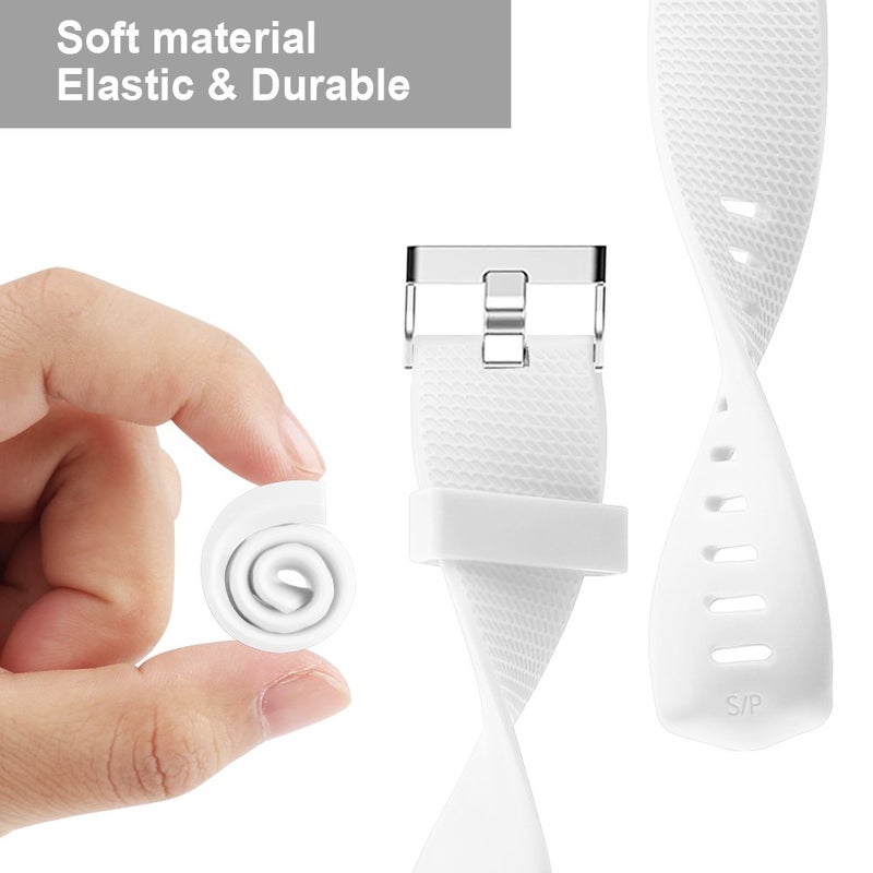 Tobfit 4 Pack Sport Bands Compatible with Fitbit Charge 2 Bands, Replacement Wristbands for Women Men Small/Large (Black/Blue/Grey/White, Large) - Image 5