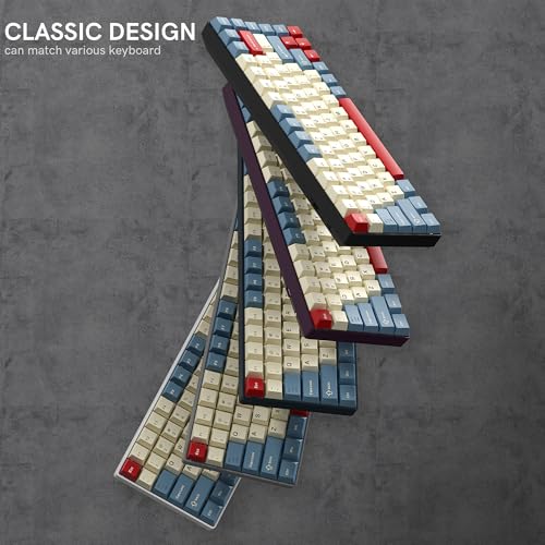 Klymra PBT Keycaps Set, Doubleshot 137 Key Caps,Cherry Profile Custom Keycap for 61/64/68/84/87/100/104/108 Mechanical Keyboard, Compatiability for 60 65 75 100 Percent Keyboads (White Blue Red) - Image 5