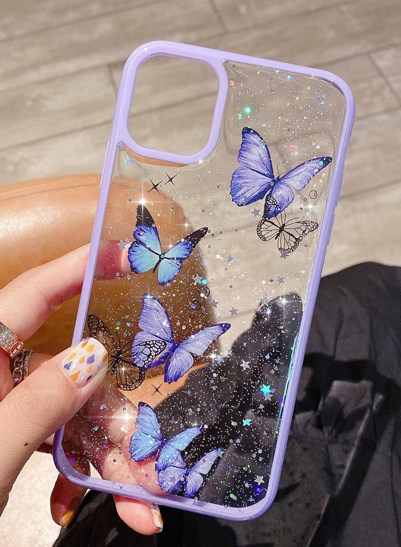 Color Fans For iPhone 13 Case Cute Glitter Phone Case for iPhone 14 with Butterfly Soft TPU Clear Sparkle - Image 2
