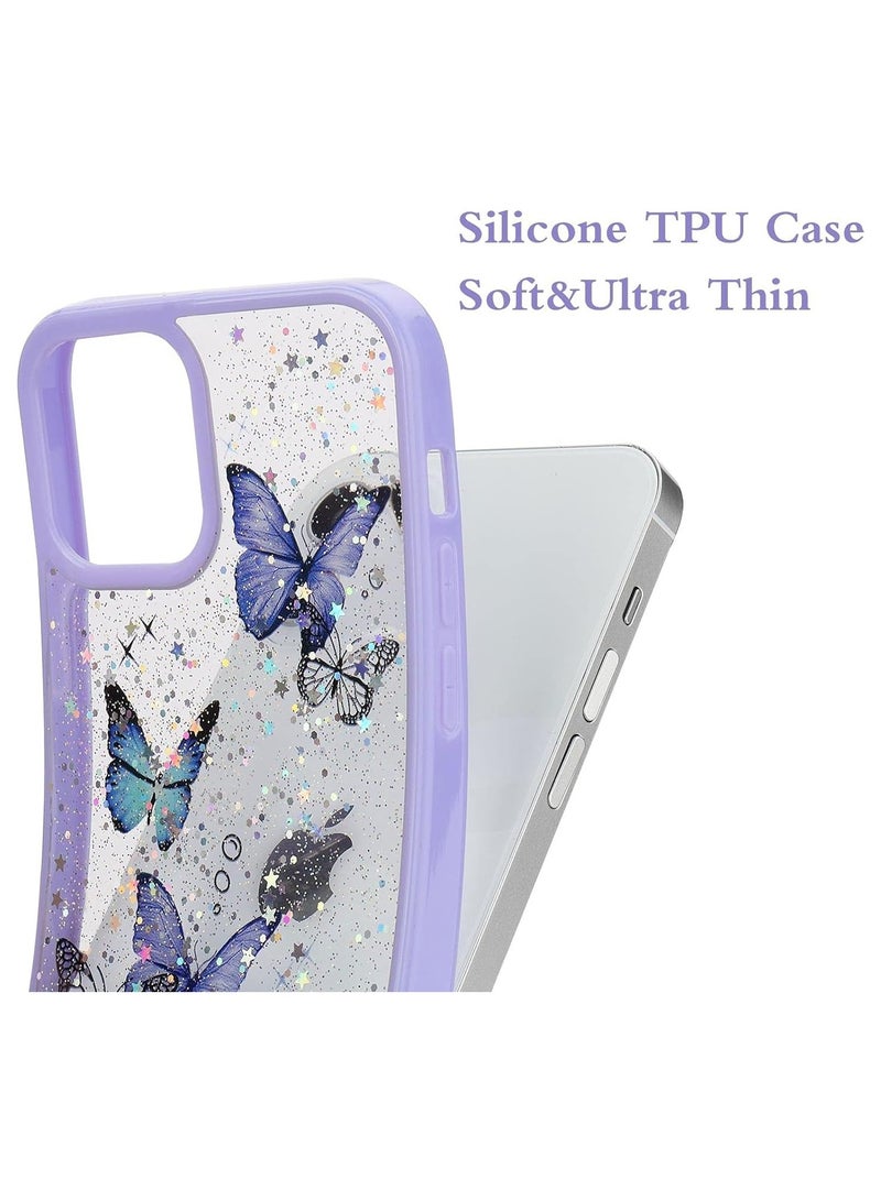 Color Fans For iPhone 13 Case Cute Glitter Phone Case for iPhone 14 with Butterfly Soft TPU Clear Sparkle - Image 3