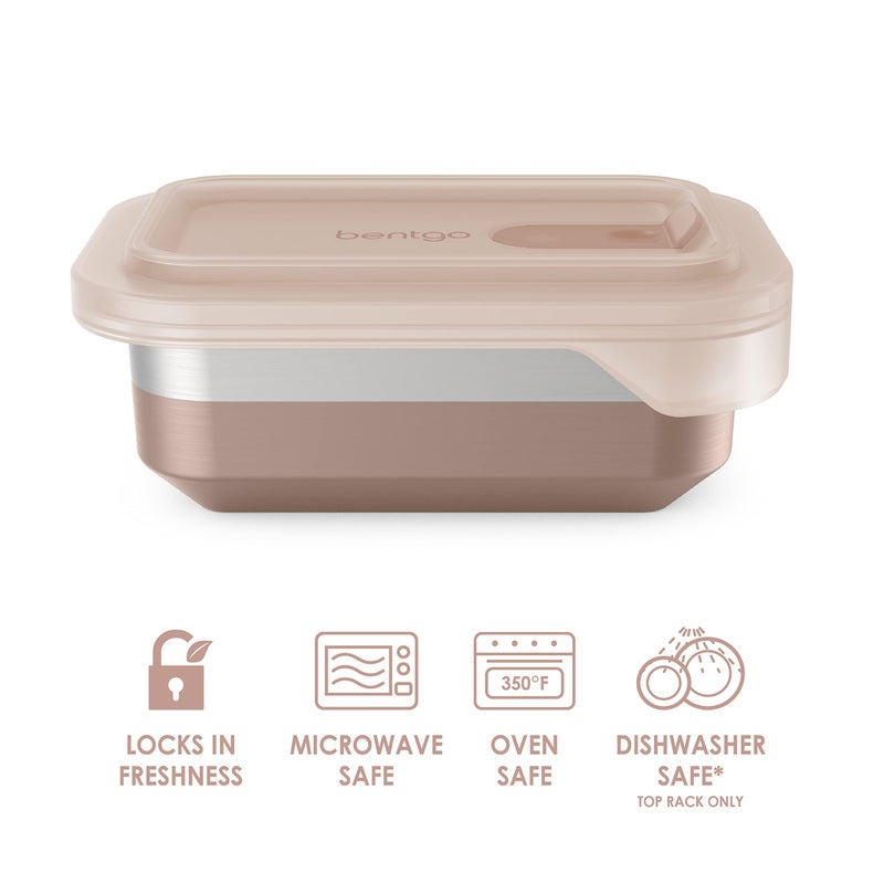 Bentgo MicroSteel Heat & Eat Container - Microwave-Safe  Sustainable & Reusable Stainless Steel Food Storage Container with Airtight Lid for Eco-Friendly Meal Prepping (Snack Size - 2 Cups) - Image 3