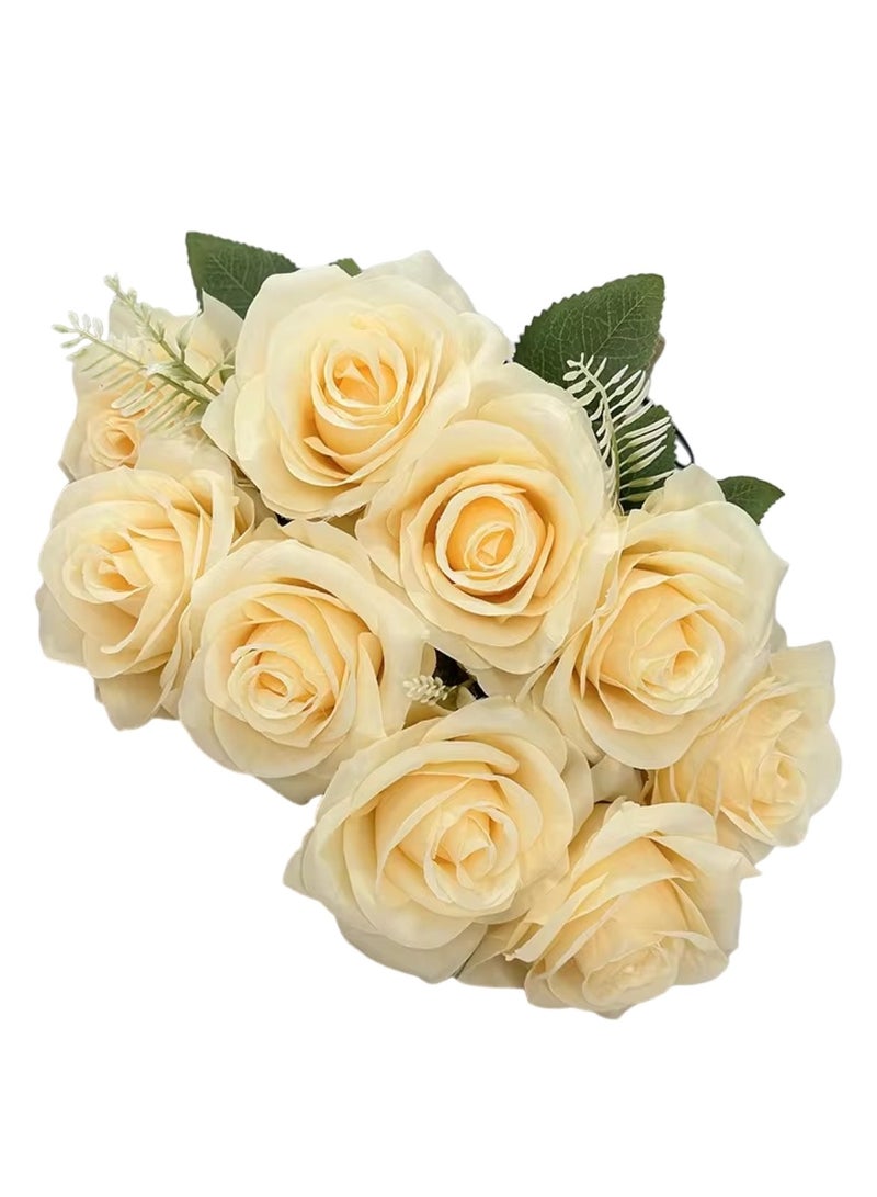 Huitich Artificial Flower Decor for Home, Parties, and Weddings Beige  - Image 1
