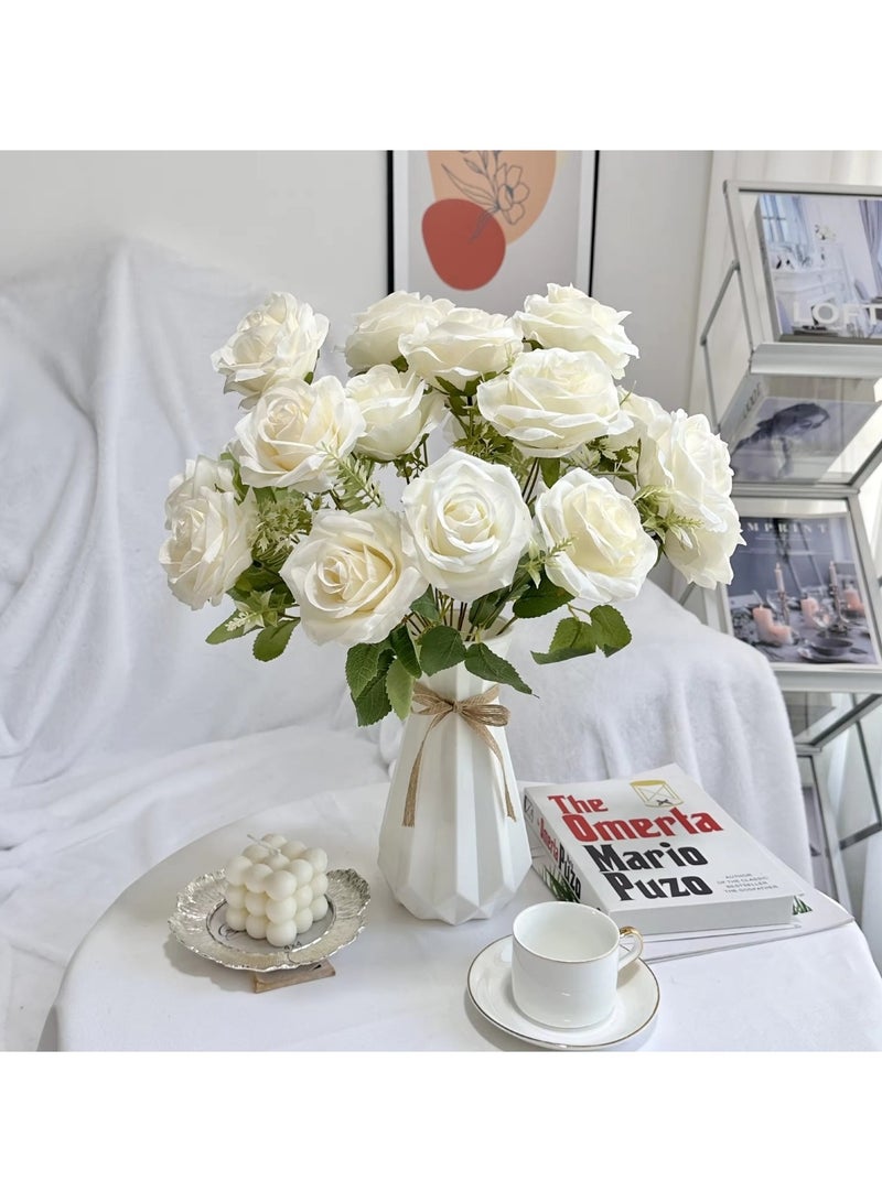 Huitich Artificial Flower Decor for Home, Parties, and Weddings Beige  - Image 3