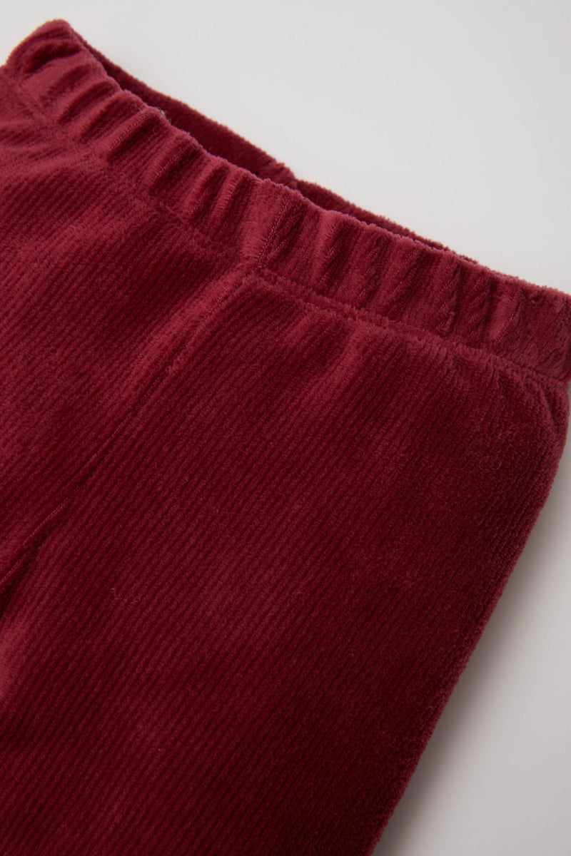 DeFacto Baby Girl Straight Leg Elastic Waist Velvet Leggings - Image 4
