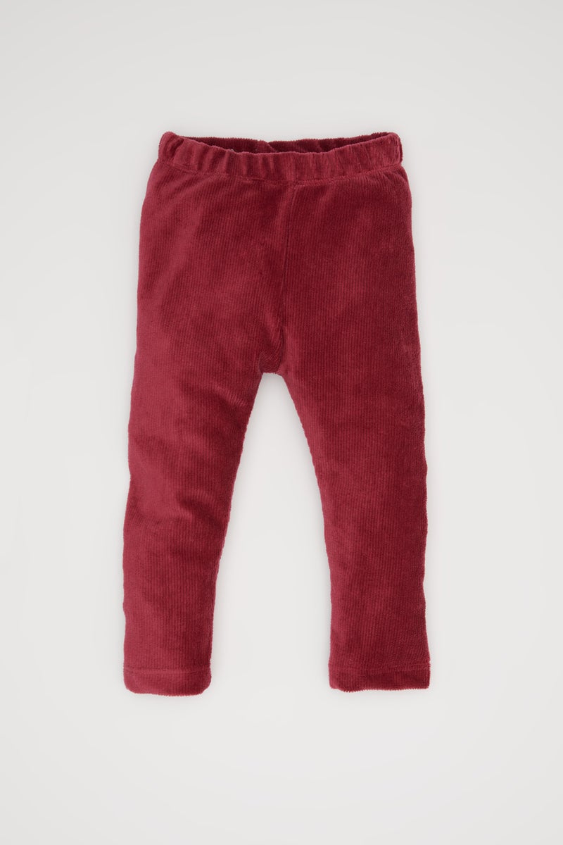 DeFacto Baby Girl Straight Leg Elastic Waist Velvet Leggings - Image 1