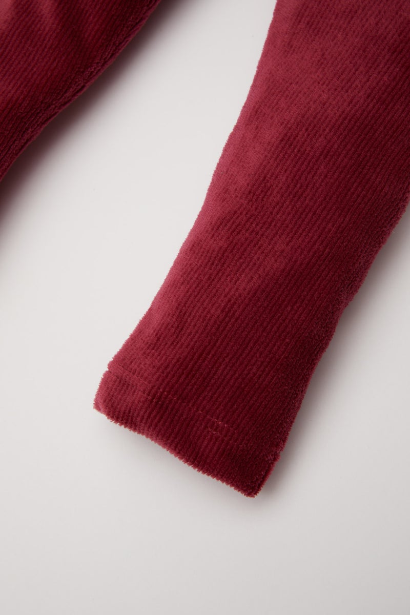DeFacto Baby Girl Straight Leg Elastic Waist Velvet Leggings - Image 3