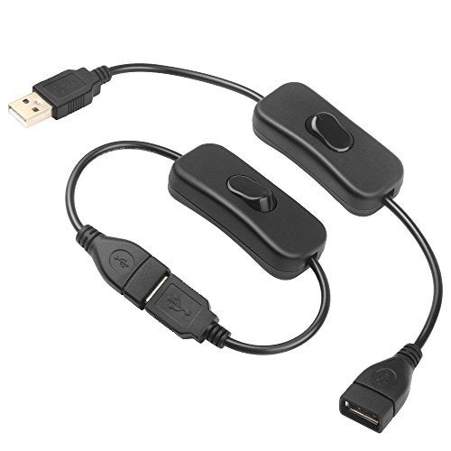 ELECTOP 2 Pack Male to Female USB Cable with On/Off Switch, USB Extension Inline Rocker Switch for Driving Recorder, LED Desk Lamp, USB Fan, LED Strips - Image 3
