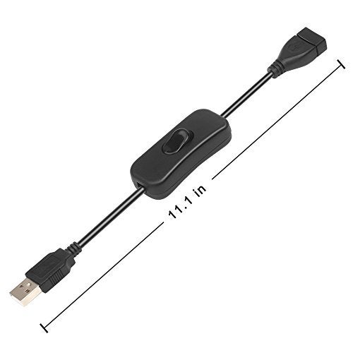 ELECTOP 2 Pack Male to Female USB Cable with On/Off Switch, USB Extension Inline Rocker Switch for Driving Recorder, LED Desk Lamp, USB Fan, LED Strips - Image 4