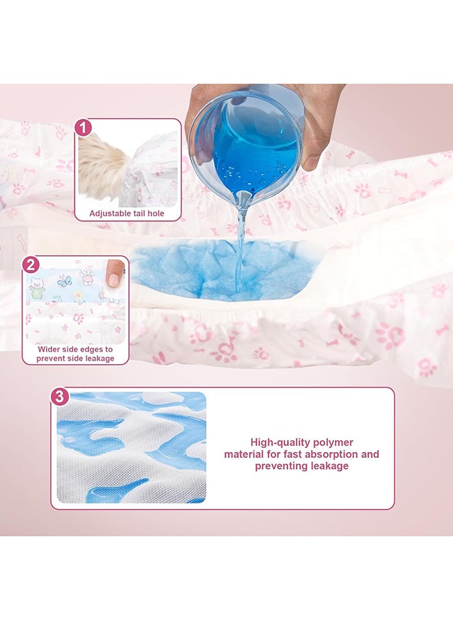 SKY-TOUCH - 10 pieces Dog Nappies Female,Disposable Dog Belly Bands for Female Dog,Super Absorbent & 360°Leakage Protection,Preventing Dogs from Marking and Urinating in the Room,M,Pink - Image 1