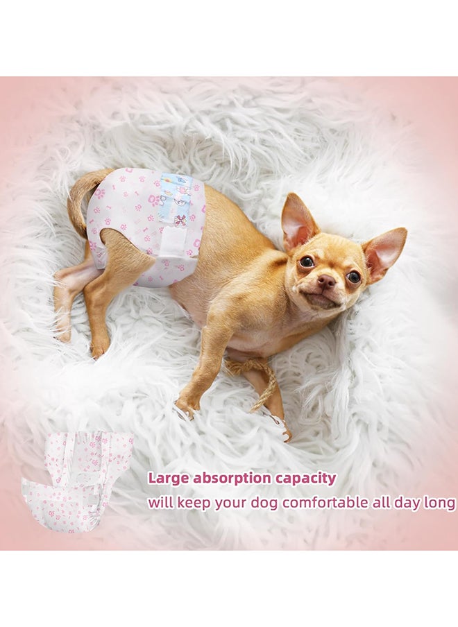 SKY-TOUCH - 10 pieces Dog Nappies Female,Disposable Dog Belly Bands for Female Dog,Super Absorbent & 360°Leakage Protection,Preventing Dogs from Marking and Urinating in the Room,M,Pink - Image 1