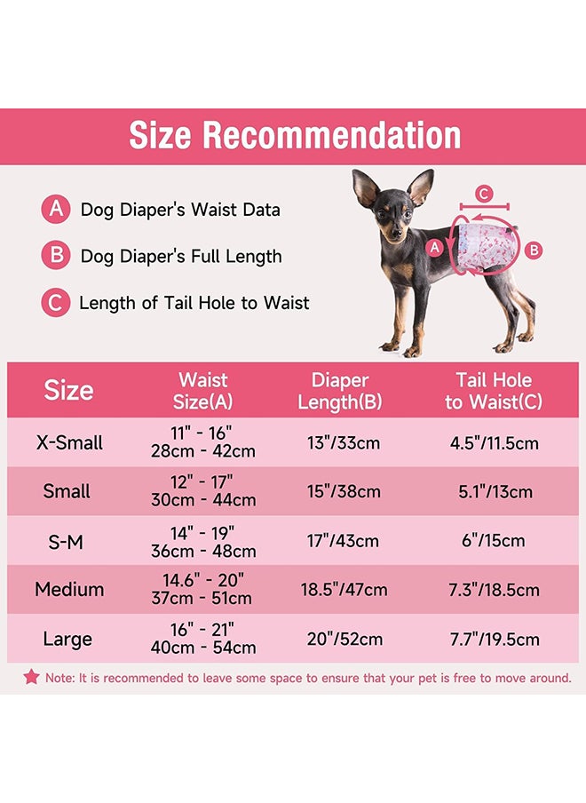 SKY-TOUCH - 10 pieces Dog Nappies Female,Disposable Dog Belly Bands for Female Dog,Super Absorbent & 360°Leakage Protection,Preventing Dogs from Marking and Urinating in the Room,M,Pink - Image 1