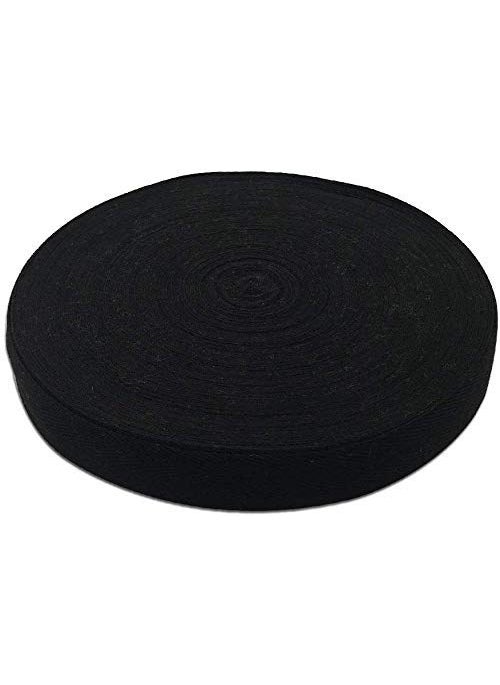 BornFeel Natural Cotton Twill Tape 50 Yards 12 Inch Bunting Bias Tape Herringbone Webbing Tape Roll for Apron Sewing Dressmaking Craft Black 