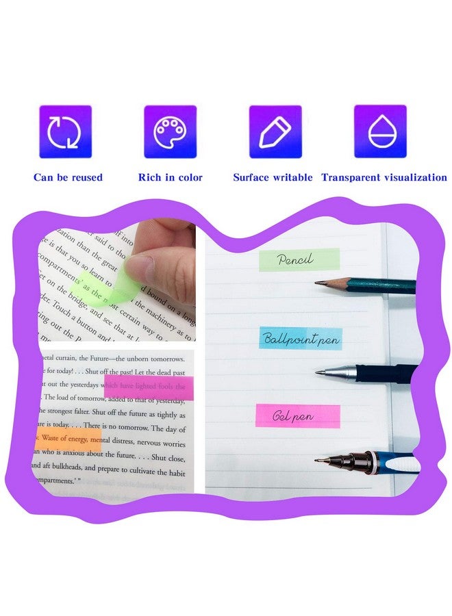 NANASO 1200Pcs Colored Page Markers6 Sets Fluorescent Sticky Tabs In 10 Primary Colorsneon Sticky Notes Flagswaterproof Writable Translucent Page Flags For Booksbookmarksnotebookremoves Cleanly - Image 4