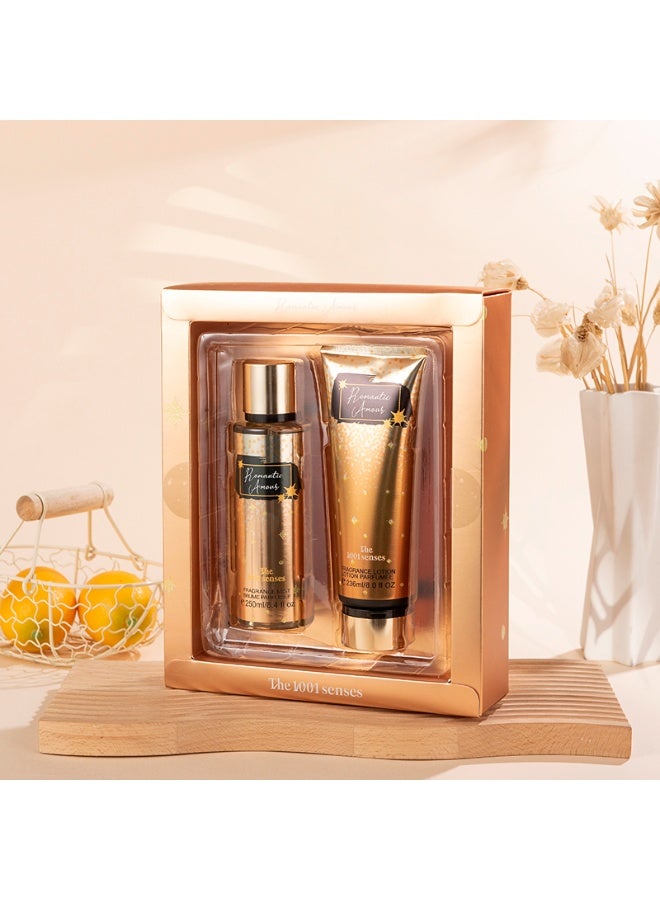 Romantic Amour Body Care Gift Set - Fragrance Mist (250ml) & Lotion (236ml) - Image 1