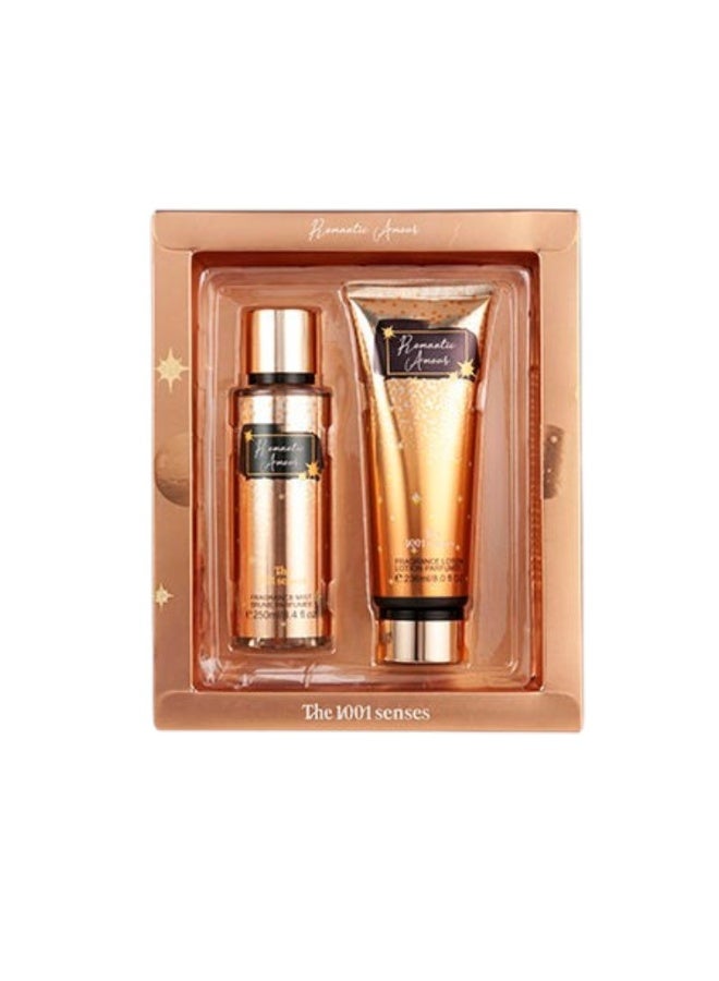 Romantic Amour Body Care Gift Set - Fragrance Mist (250ml) & Lotion (236ml) - Image 2