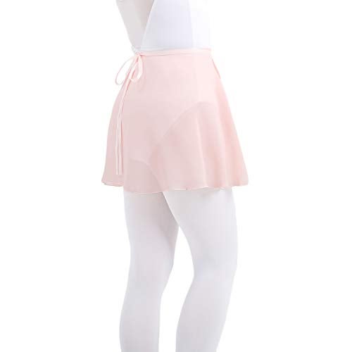NEWCHAO Ballet Chiffon Wrap Skirts Dance Skirts for Women Girls Black Pink - Image 1
