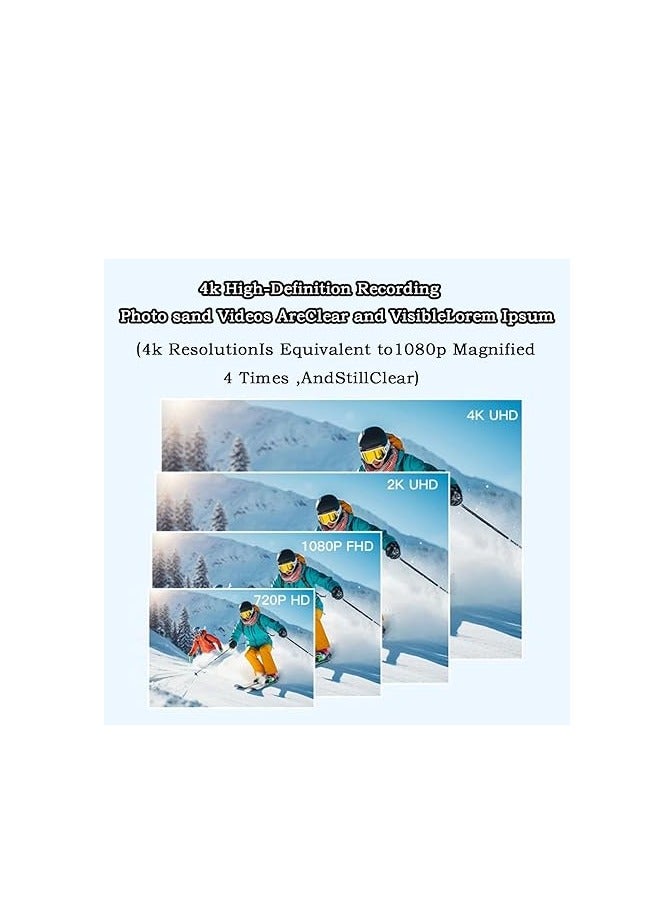 Sports & Action Cameras H.265 4k/1080p, 120° Wide-Angle, Waterproof Case, High-Res, Magnetic Mounting, 360° Rotation, for Sports - Image 2