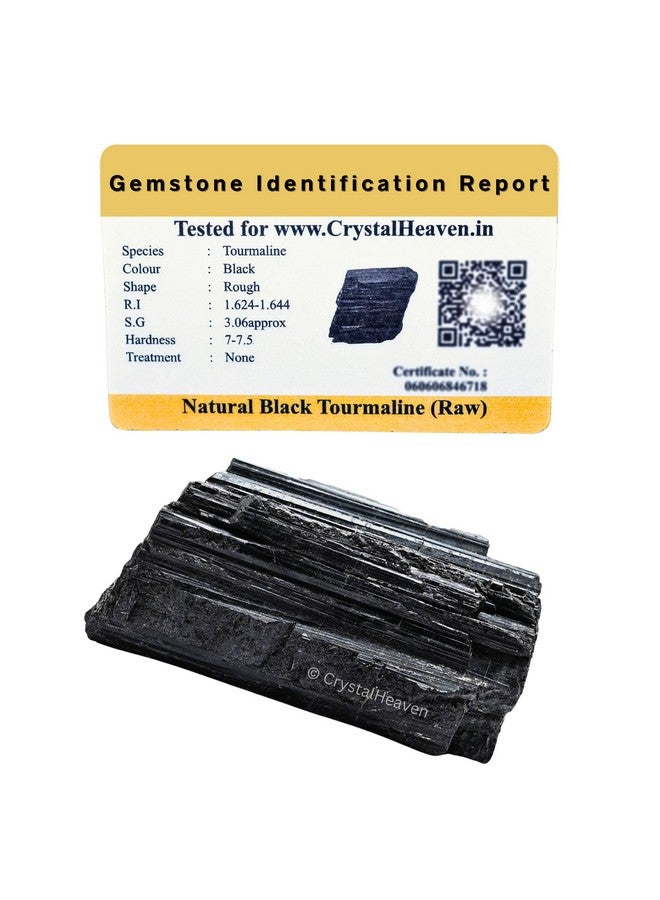 Crystal Heaven Certified Black Tourmaline Stone Original Crystal Healing Rough Stone, Natural Raw Crystals For DIY Crafts, Manifestation, Meditation And Reiki Healing (200 Grams) - Image 1