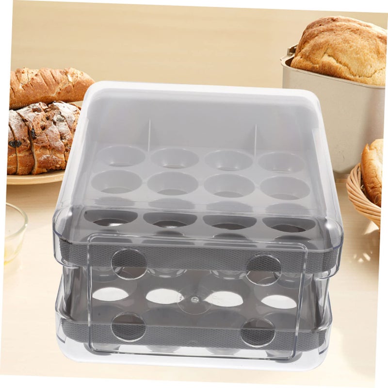 Thickened Egg Storage Tray Drawer Style 32 Grids Kitchen Egg Organizer Box - Image 3