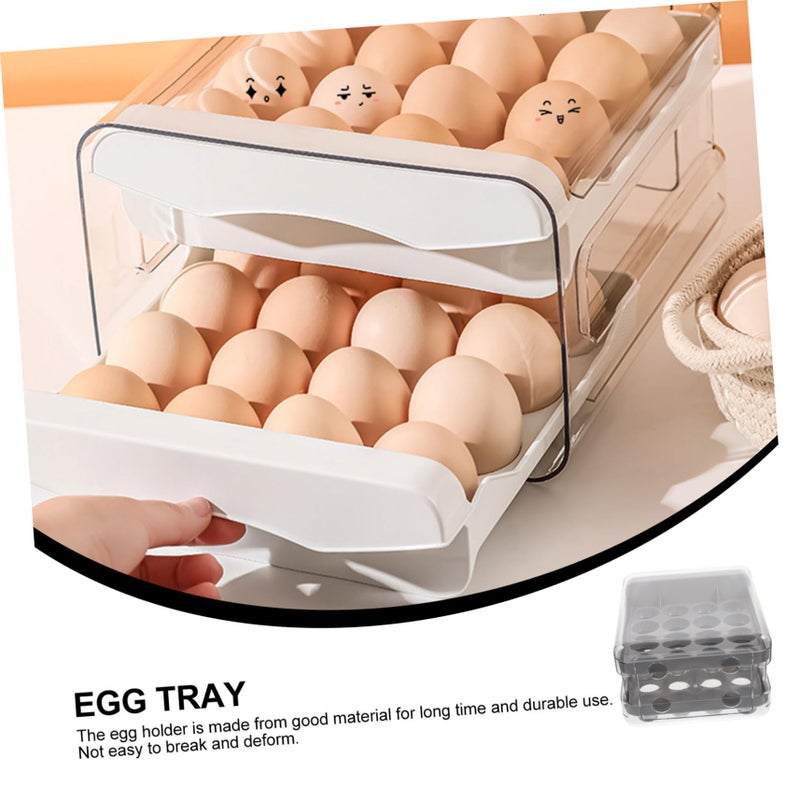 Thickened Egg Storage Tray Drawer Style 32 Grids Kitchen Egg Organizer Box - Image 5