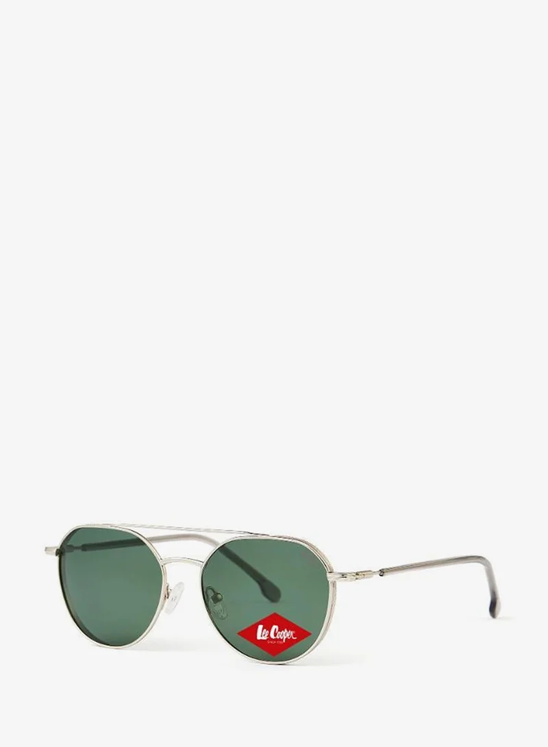 Lee Cooper Polarized Sunglasses Silver Frame Green Mirror Lens 54mm  - LCM283C04